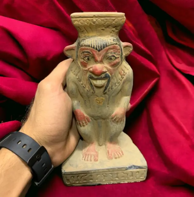 Rare Ancient Egyptian Antiques Bes Statue Egyptian Dwarf God Pharaonic Rare BC