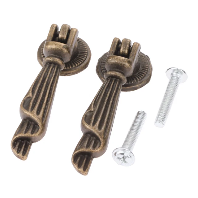 2x European Style Cabinet Knobs Cupboard Drawer Drop Door Pull Handles Hardware