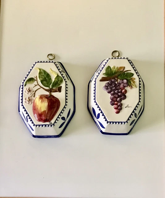 Vintage Intrada Ceramic Mold Set Made in Italy Wall Hanger Handpainted