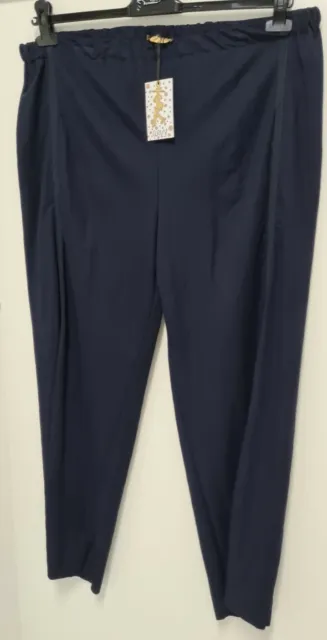Pantalone donna Ragazza CURVY Profili colore blu Viscosa Taglia XL 