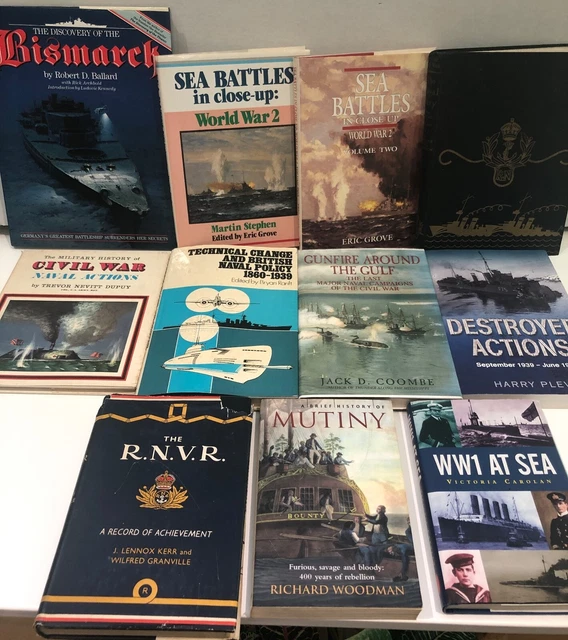 11 NAVAL BATTLES & Warfare books Destroyer Mutiny WW2 WW1 Bismarck US
