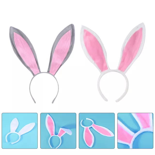 2 Pcs Plush Rabbit Ears Kids Costume Accessories Makeup Hair Band