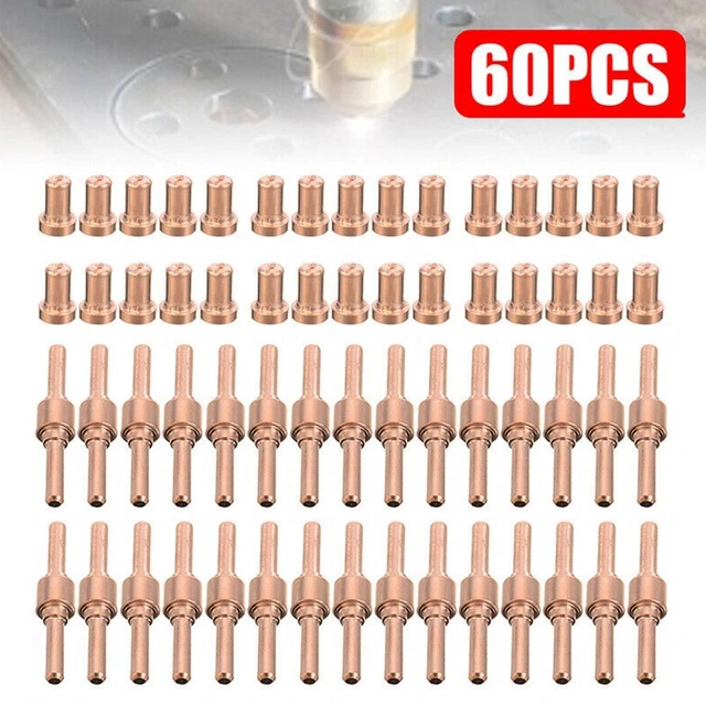 60Pcs PT-31 Air Cutter Plasma Consommables Électrodes Gaz Anneau CT312 CUT50