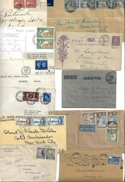 British Commonwealth 1930 50 Collection Of 9 Covers Barbados Censored New Foundl