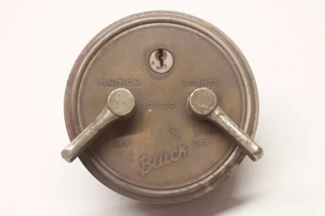 Original 1920's Buick Ignition Headlight Switch Panel Brass Era OEM Delco Part 2
