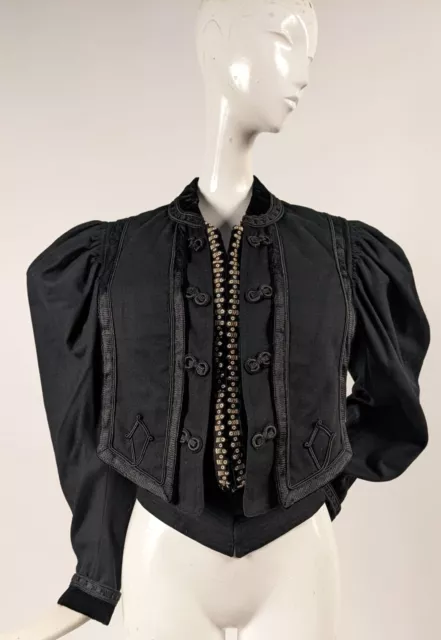 Beautiful Gothic Edwardian Jacket W Soutache Braid & Puff Sleeves