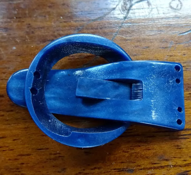 vintage unusual blue lucite double dress belt buckle clasp -D254