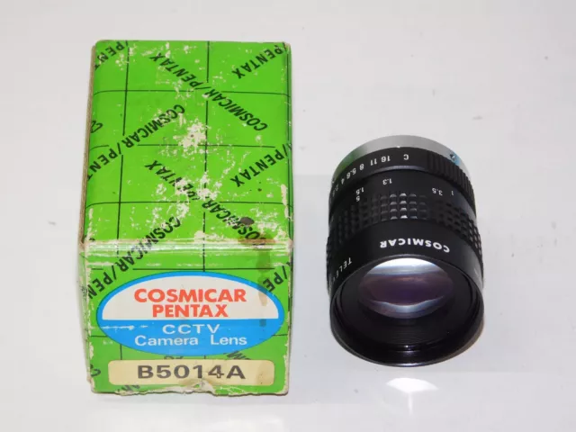 New Pentax Cosmicar 50mm 1:1.8 CCTV Television Camera Lens Unit in Box Japan