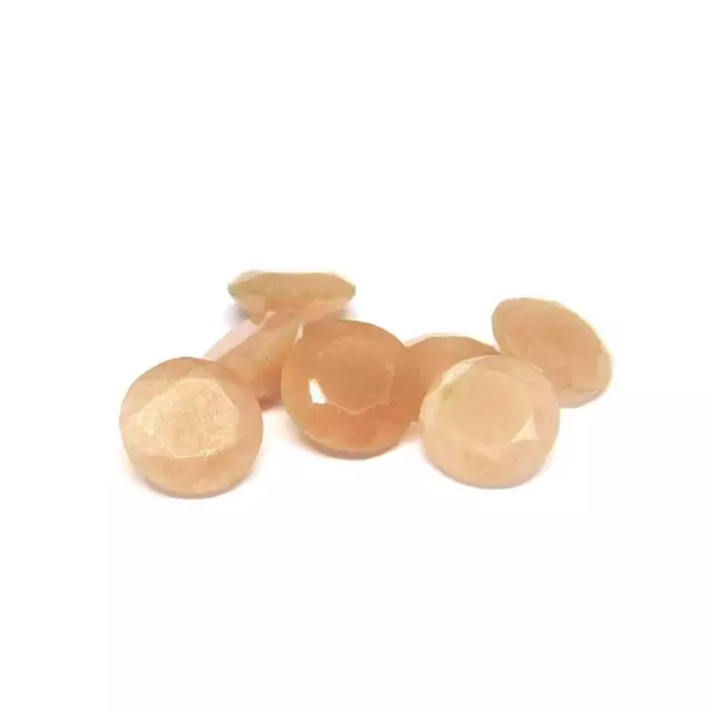 Natural Peach moonstone round faceted cut 12x12mm To 15x15mm Loose Gemstone 3