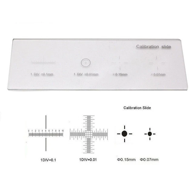 Microscope Calibration Stage Micrometer Glass Slide Reticle Measuring Ruler