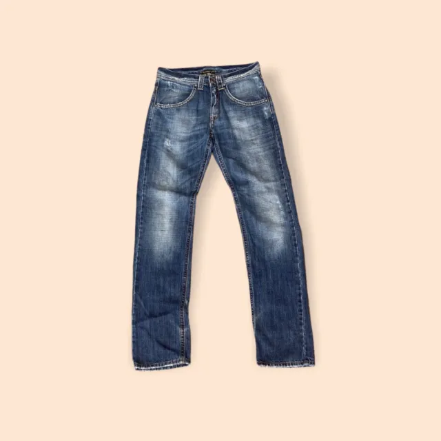 MET Jeans Women’s W30 L32 Size 30 Slim Blue Denim Lightly Distressed Retro Y2K