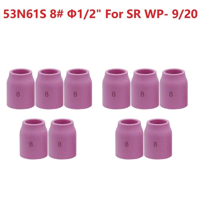 10pcs Ceramica Gas Lenti Coppa 53N61S 21.6cm Tig Saldatura Torcia WP-9/20 WP-17