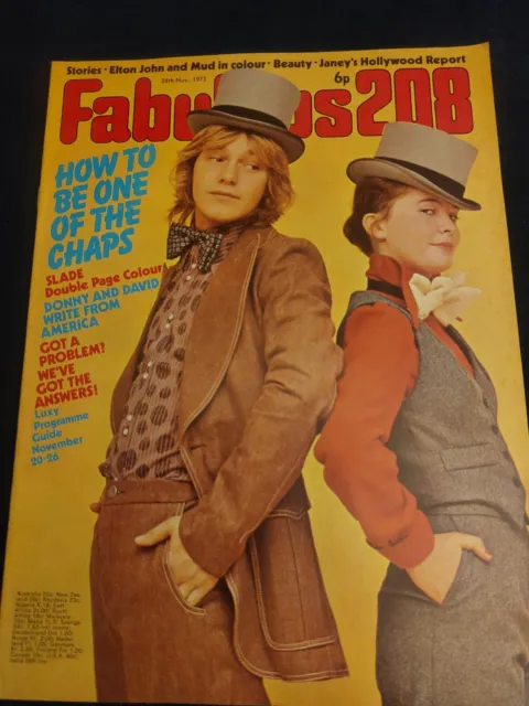Vintage FABULOUS 208 Magazine 24 NOVEMBER 1973 Slade Poster Osmonds Elton 156A