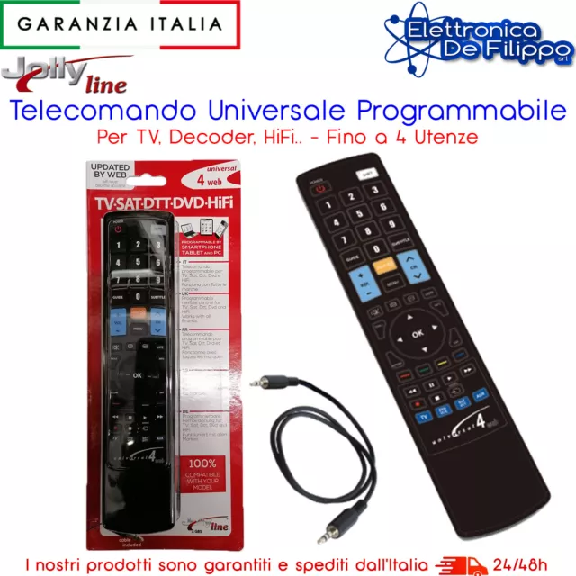 Telecomando Universale Programmabile 4 In 1 Aster Tv Pc Dvd Dtt Sat Lcd