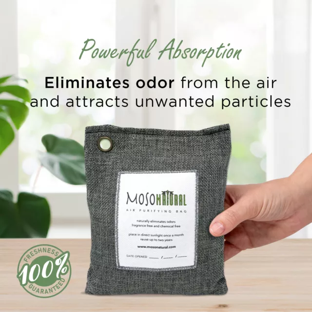 Moso Natural Air Purifying Bag 200g (3 Pack). Odor Eliminator for Car Closet Pet 2