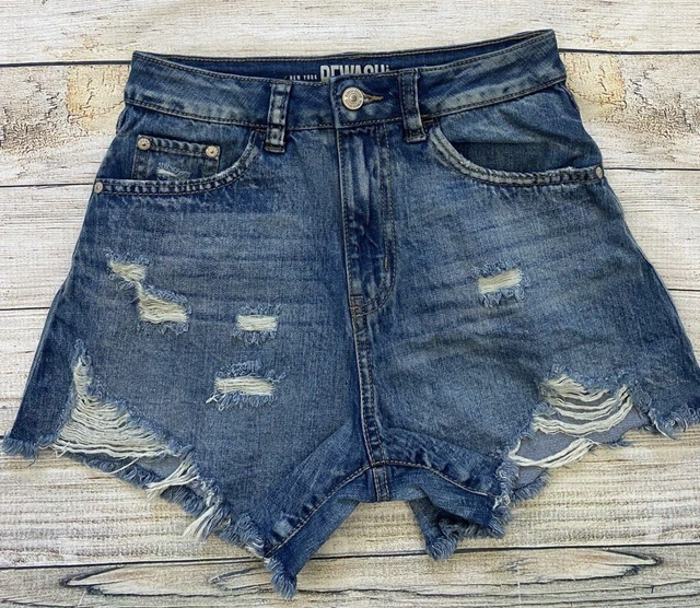 REWASH Super High Rise VTG Reunion Denim Jean Shorts Womens Juniors Size 1 25