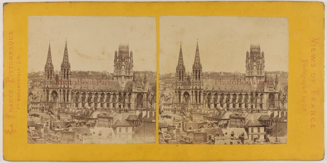 Frankreich DIE KIRCHE Saint-Maclou Rouen c1865 Foto Jules Valecke Stereo Vintage