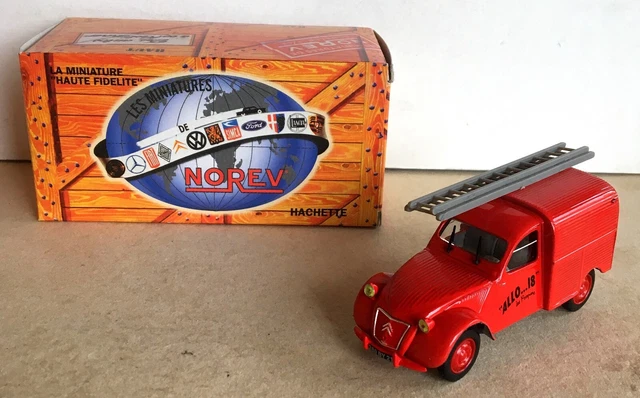 Modèle Réduit CITROËN 2cv AZU 1955 NOREV 1/43 Allo 18 Pompiers - Rouge, Occasion