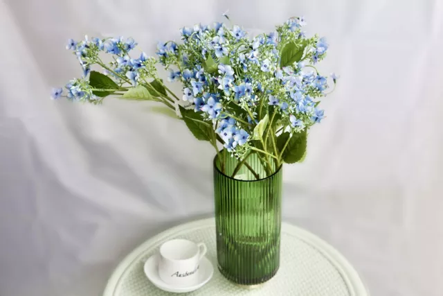 Artificial Faux Blue Flowers Tall Wedding Picks Faux Stems 24.4"(WildHydrange...