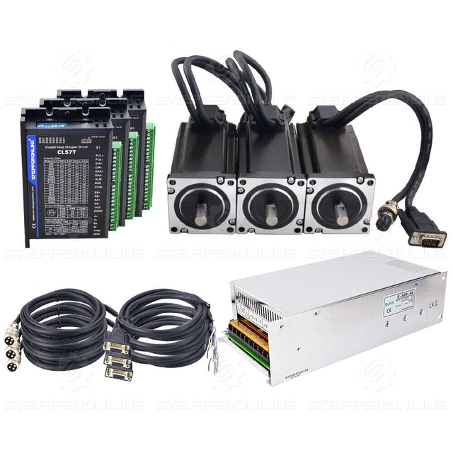 Produktbild von STEPPERONLINE Nema 34 Schrittmotor-Kit 3.4Nm – DM860TE Treiber Inklusive, 6A, 20-80VAC/30-100VDC, Perfekt Für CNC & Co.