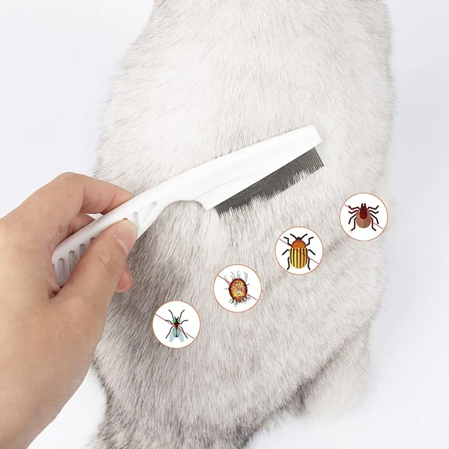 Pet Dog Cat Puppy Kitten Flea Comb Stainless Pin Hair And Fur Grooming Brush