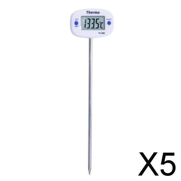 Lot De 5 Thermomètres Numériques Avec Sonde Externe - Pour Cuisine, Aquarium, Contrôle Précis