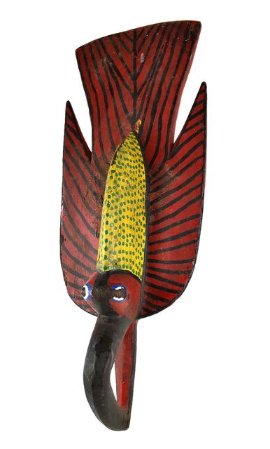 Bozo Bird Mask Wood Headdress Colorful Mali African Art