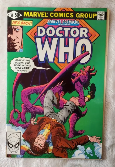 Marvel Premiere Featuring DOCTOR WHO Comics Vol. 1 No. 58 February, 1981