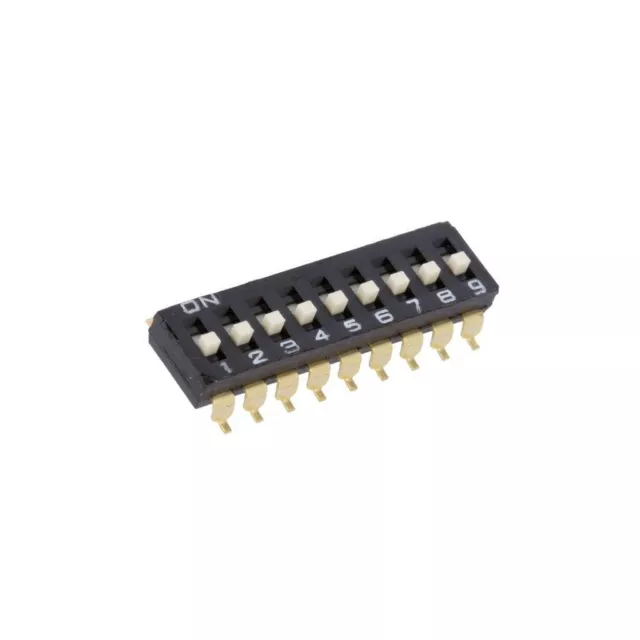 Interruttore A6S-9104-H: DIP-SWITCH numero sezioni: 9 ON-OFF 0,025A/24VDC OMRON OC