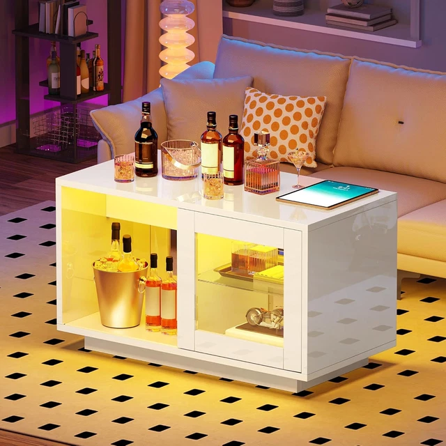 vidaXL Tavolino Salotto Bianco Lucido 60x50x36,5 cm Legno Multistrato