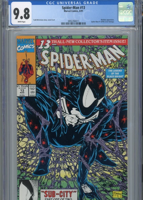 Spider Man #13 Mt 9.8 Cgc White Pages Mcfarlane Story Cover Art Morbius App.