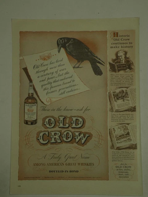 Magazine Ad* - 1942 - Old Crow Whiskey - World War II