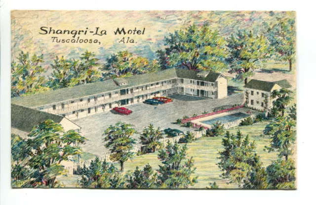 Shangri-La Motel, Tuscaloosa, Alabama. Vintage Postcard
