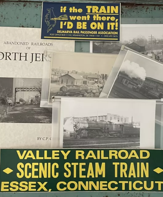 Antik Vintage Zug Lot - Fotos, Postkarten, Bücher & Aufkleber Eisenbahn Lot