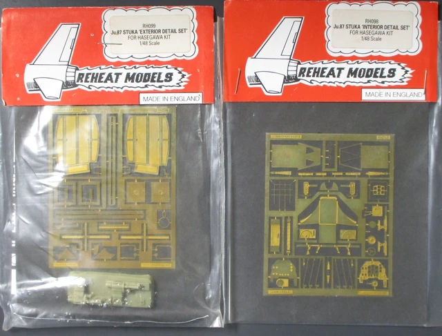 Reheat Models 1/48th Scale Ju 87 Stuka PE Detail Set No. RH098 - 2 Set Lot