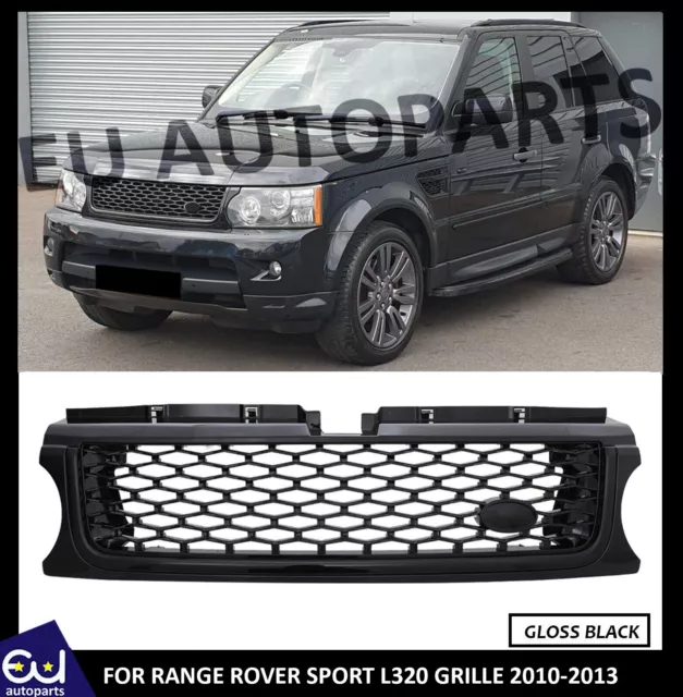 For Land Rover Range Rover Sport L320 Gloss Black Front Grille Grill Vents 10-13