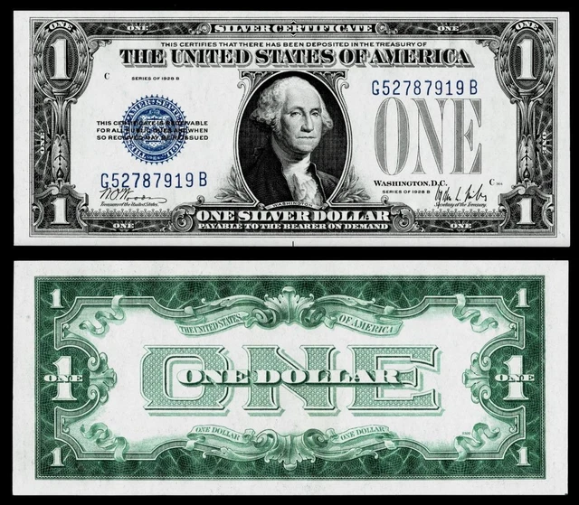 1928-B $1 Silver Certificate Note ~~ Crisp ~ Uncirculated