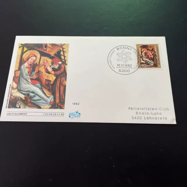 Ersttagsbrief Weihnachtsmarke 1982,MiNr 1161, Sonderstempel Bonn 10.11.1982