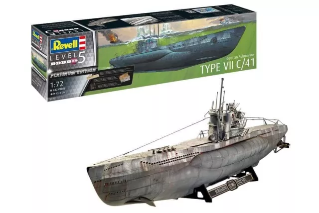 Revell Germany 1:72 German Sub Type VII C/41 Plastic Model Kit 05163