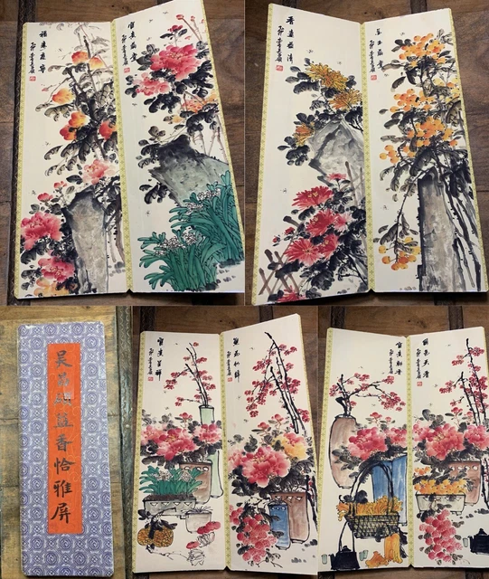 Libro di Pitture Cinese-Manoscritto e pitture nello stile di Wu Changshuo Ca1940