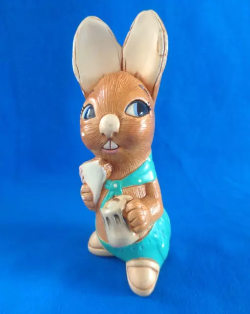 Vintage PENDELFIN Rabbit MUNCHER Turquoise Collectable Figurine