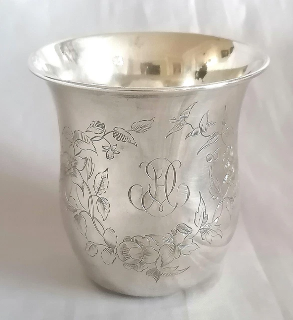 Timbale En Argent Massif d'époque Art Nouveau