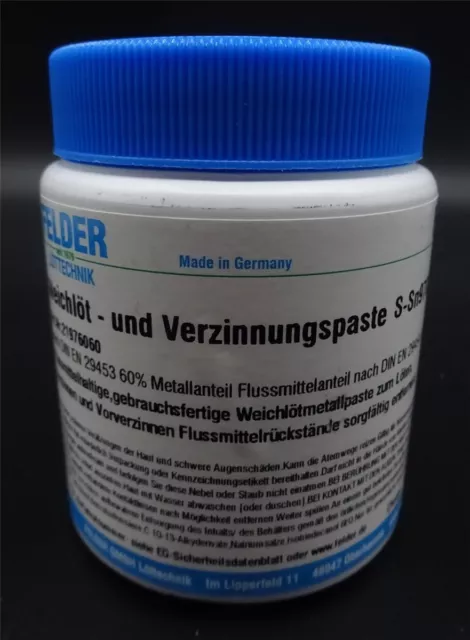 500g Felder Weichlöt- und Verzinnungspaste Sn97Cu3 60% Metallanteil