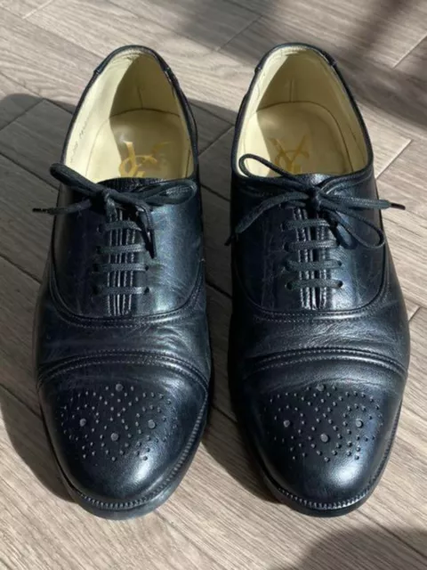 YSL YVES SAINT Laurent Straight Tip Shoes Black Leather Men's 24.5cm US ...