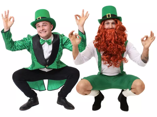 Leprechaun Costume Choice Green Adults St Patricks Day Irish Green Fancy Dress