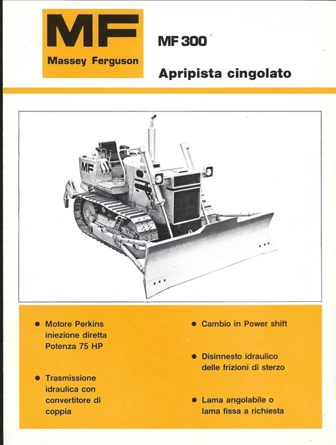 MASSEY FERGUSON MF 300 C Apripista Cingolato motore Perkins - Depliant ...