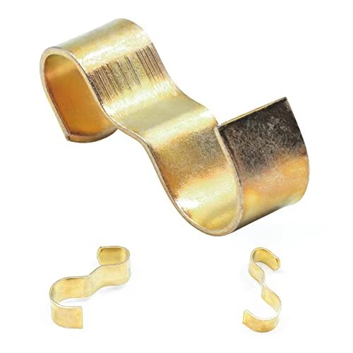 Molding Hooks - 25 Pack - Picture Rail Hangers - Brass Plated Steel - Picture...