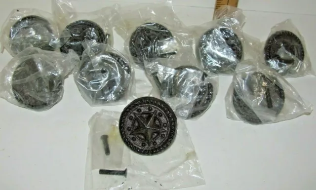 10 Star with Rope Boarder Drawer Pull Handles Cast Iron Antique Style RusticBarn