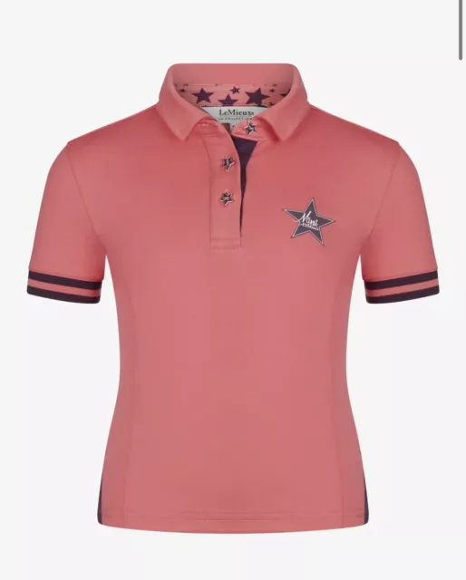 Polo LeMieux Mini Bambini Maglietta Morbida Comoda Maglia Top Papaya Età 5-6