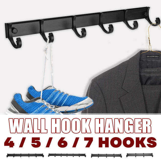 BVSOIVIA 4/5/6/7 Hooks Wall Mounted Key Bag Towel Rack Hanger Coat Hat